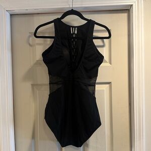Black cut out one piece swim